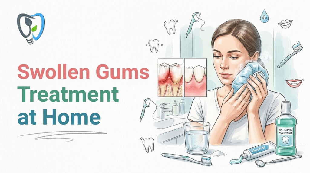 swollen gums home treatment with oral care and pain relief